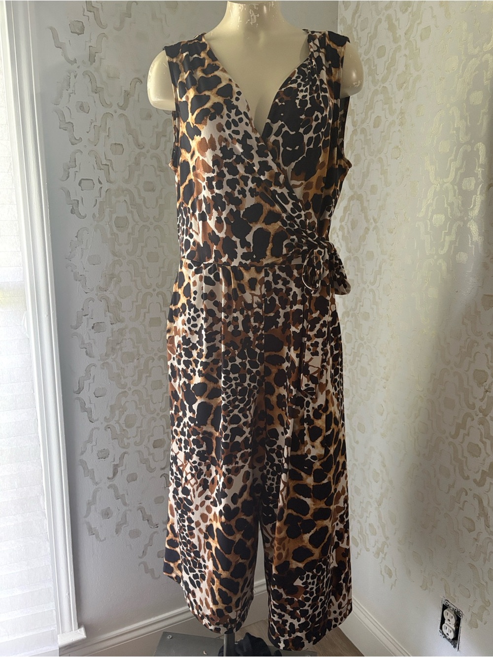 Emma & Michele Leopard Print Wrap Dress - Brown & Black